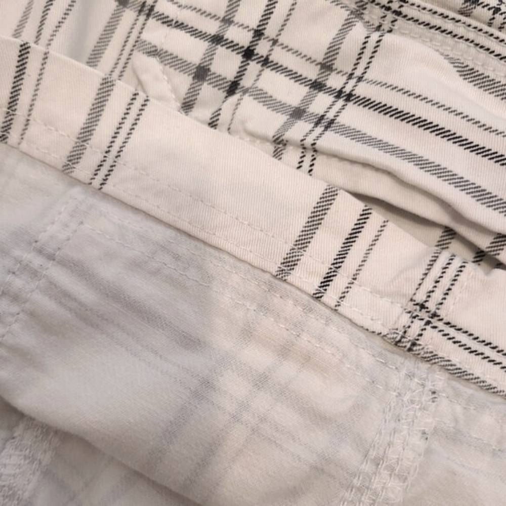 George Men’s Cargo Shorts | Size 42 | White & Gray Plaid | Casual - Picture 7 of 9